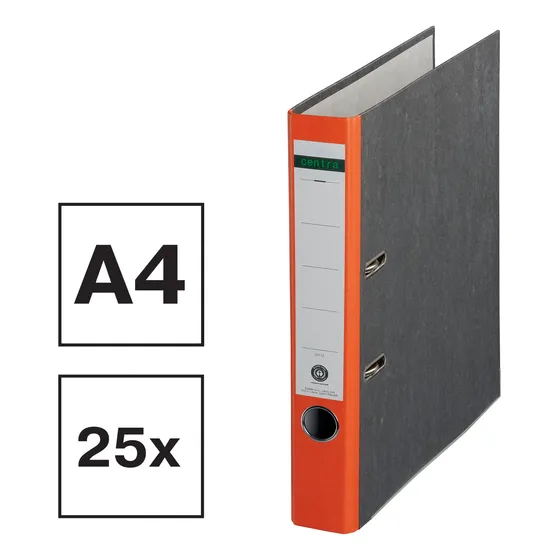Centra A4 50mm Standard Lever Arch File Orange Pack Of