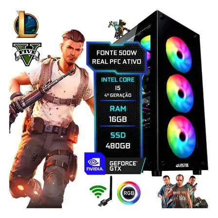 Pc Gamer Computador, Intel I5, 16gb, Ssd 480gb, Video 2gb 480 Gb 16 Gb Intel Hd Graphics 4600