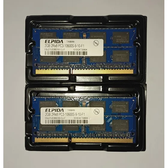 Memoria 4gb Ddr3 Ram 2gbx2 2rx8 Pc3-10600s-9-10-fi Laptop