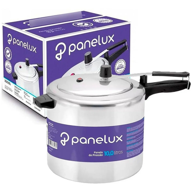 Panela De Pressão 10 Litros Classic Alumínio Polido Panelux Prata Panela De Pressão 10 Litros Classic Alumínio Polido Panelux Prata