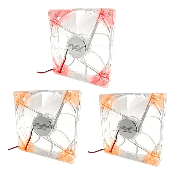 Kit 3 Cooler Fan Com Led 120mm Para Gabinet