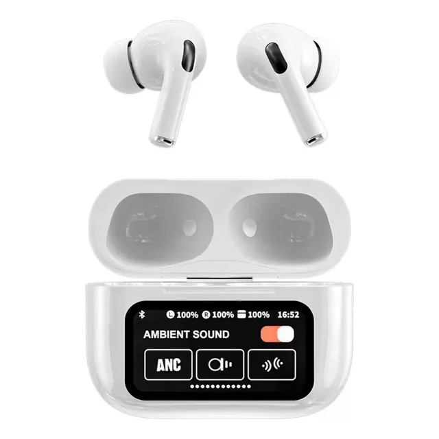Audifonos Inalámbrico Bluetooth Pantalla Touch Blanco