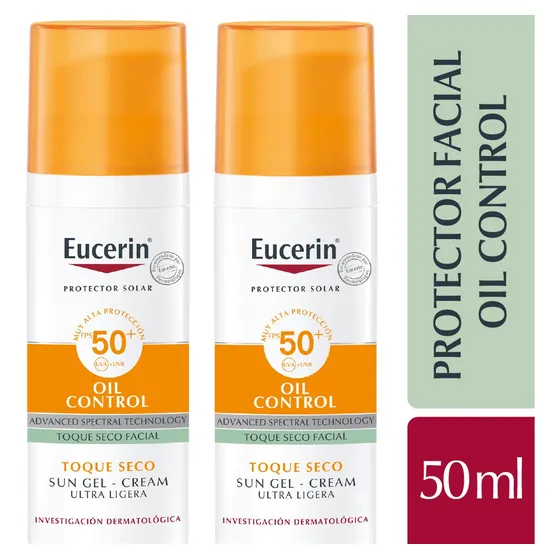 Combo X 2 Eucerin Solar Gel Creme Oil Control 50 Toque Seco