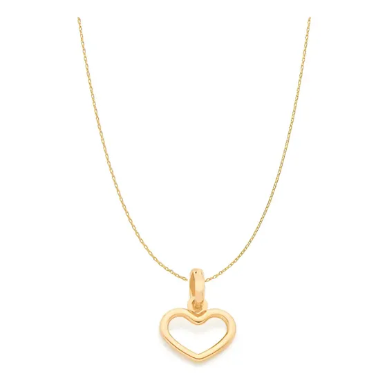 Gargantilha Da Rommanel Banhado Ouro Pingente Coração 542262 Cor Dourado