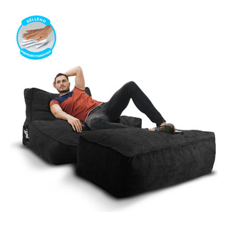 Puff Loft Sillón De Diseño Moderno Tipo Velvet Y Memory Foam Color Negro Puff Loft Sillón De Diseño Moderno Tipo Velvet Y Memory Foam Color Negro