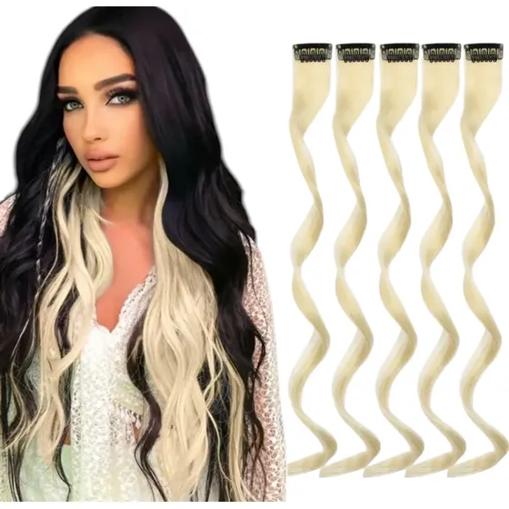 Extensión Tira X 2 Uds Cabello Sintético C/clip Decorativo