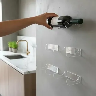 Multplak Sorocaba Kit 5 Suporte De Garrafa Acrílico Para Vinho Cachaça Adega Tran