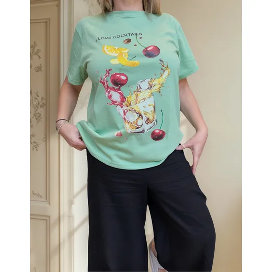 Remera Algodón Premium Estampado Dama T-especial - Cocktail