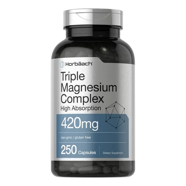 Suplemento triple de magnesio Horbäach 420 mg 250 cápsulas
