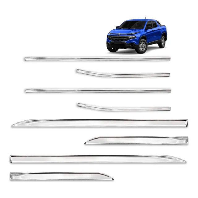 Kit Friso Cromado Inferior + Pestana  Fiat Toro Ultra 2022