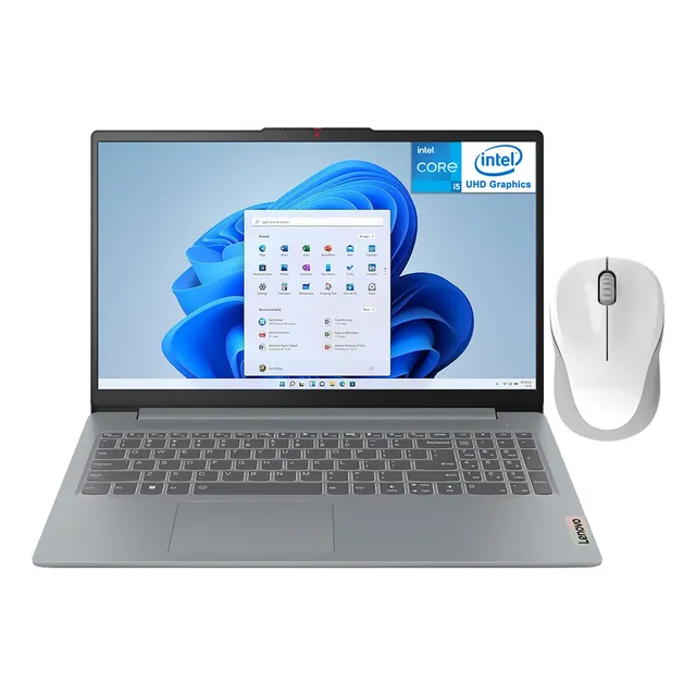 Laptop LENOVO Ideapad Slim 3 Intel Core I5 12450H 8GB RAM 512GB SSD 15.6" Windows 11 Home Teclado en Español Mouse DXT Color Gris