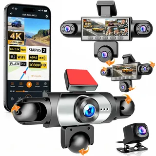 Cámara Dashcam 4k Essgoo De 5 Canales Con Wi-fi Y Visión Nocturna Para Auto