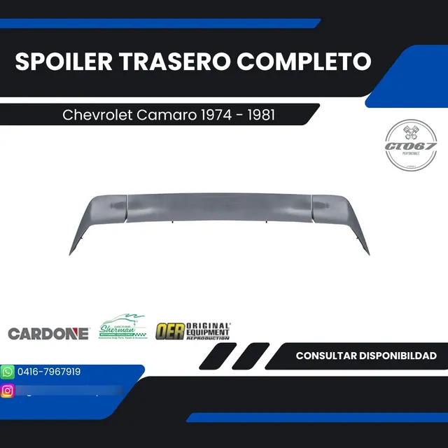 Spoiler Trasero Chevrolet Camaro 1974 - 1981