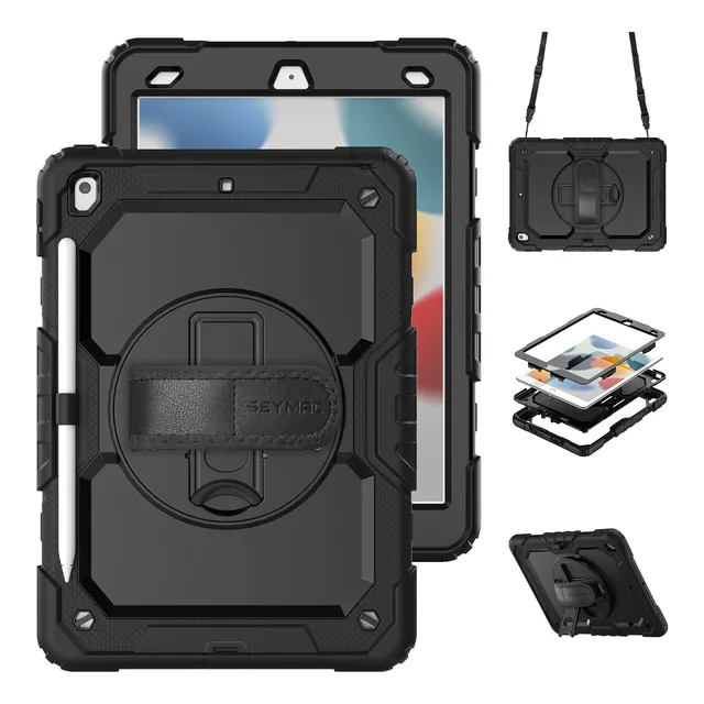 Funda Para iPad 9/8/7 Generación 10.2 Uso Rudo Con Correa