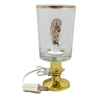 Lámpara Veladora San Judas Tadeo Vaso Vidrio Foco Normal Lámpara Veladora San Judas Tadeo Vaso Vidrio Foco Normal