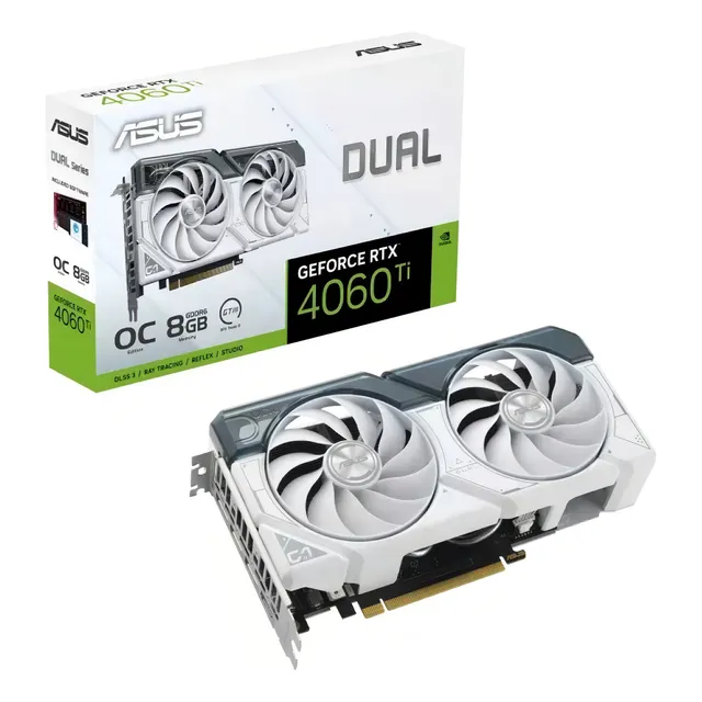 Tarjeta de Video ASUS Dual GeForce RTX 4060 Ti White OC Edition 8GB GDDR6