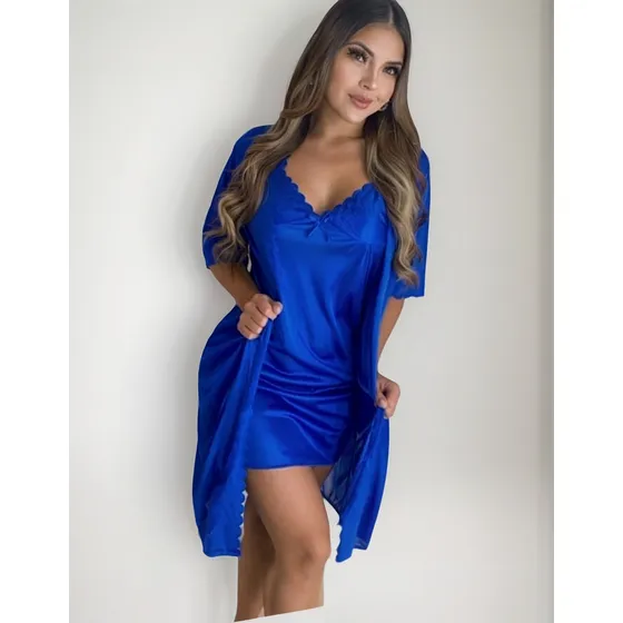 Pijama Bata Levantadora Satin Regalo Entrega Inmediata