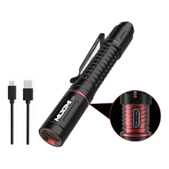 Linterna Lampara Táctica Edc Mini, Ligera Y Recargable B10