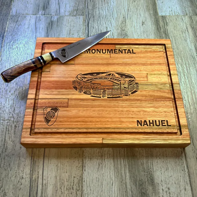 Tabla Asado Para Papá 30x24 + Cuchillo Regalo Premium