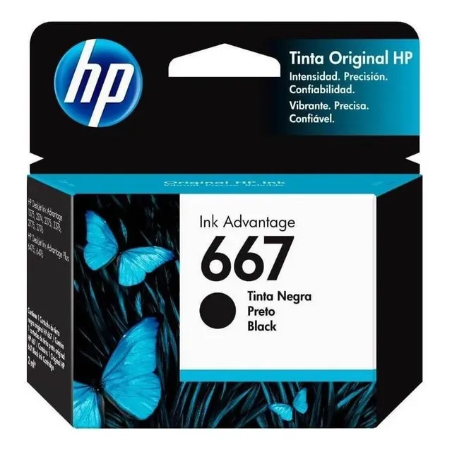 Tinta Hp 667 3ym79al Negro Deskjet Ink Adv 2374 120 Pag