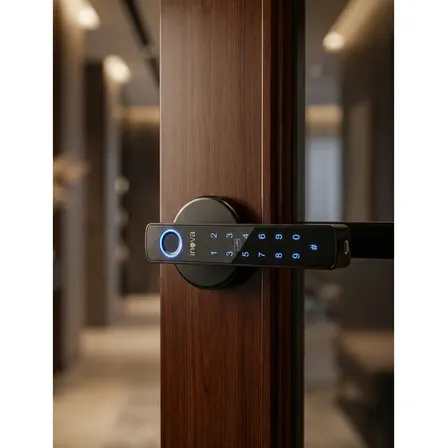 Fechadura Eletronica Porta Touch Screen Com Wifi E Card Preto