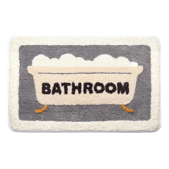 Alfombrilla Baño Wisremt Diseño Arcoiris Lavable Letra Para