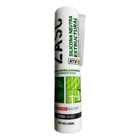 Silicon Neutra Sellador Adhesivo Estructural Negro Zasc