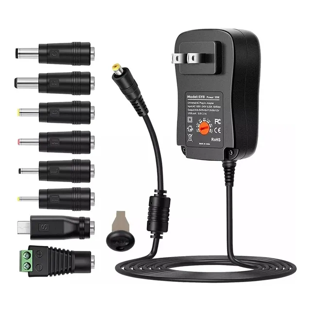 Cargador Universal Regulable 3v/4.5/5v/6/7.5/9v/12v/usb 30w