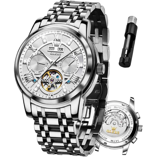Olevs Relojes Para Hombres Diamante Mecánico Kdfd1