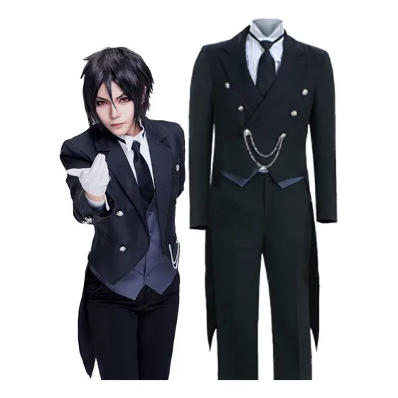 Butler Kuroshitsuji Cosplay Sebastian Michaelis Costume Suit
