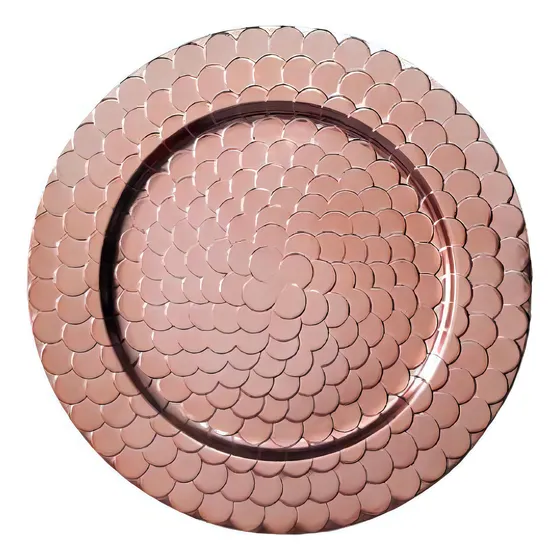 Sousplat Mesa Posta Rose Gold Metallic Hauskraft 33cm