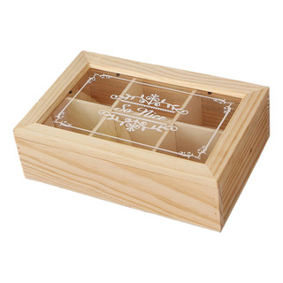 Para Caja Té Madera Portátil Con 6 Compartimentos, Para Caja Té Madera Portátil Con 6 Compartimentos,