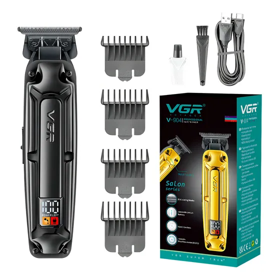 Máquina Trimmer Profesional Vgr V-904 Metal Motor Brushless Color Negro