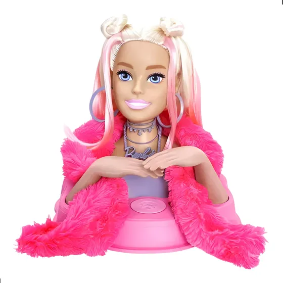 Busto Barbie Boneca Original Pentear Maquiar C/ Acessório