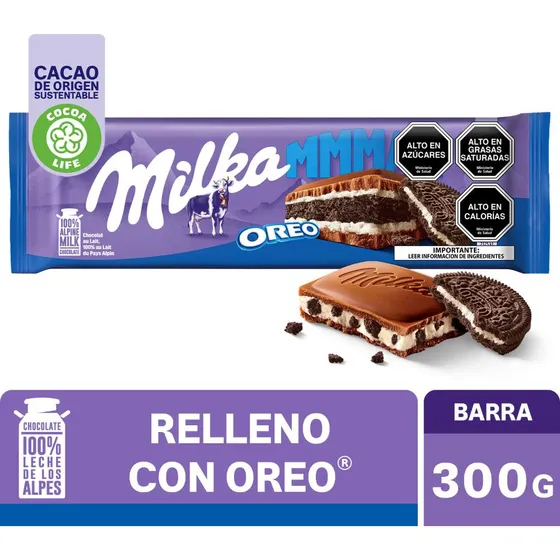 Chocolate Milka® Relleno Con Trocitos De Galleta Oreo 300g