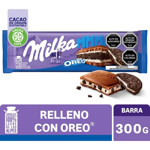 Chocolate Milka® Relleno Con Trocitos De Galleta Oreo 300g