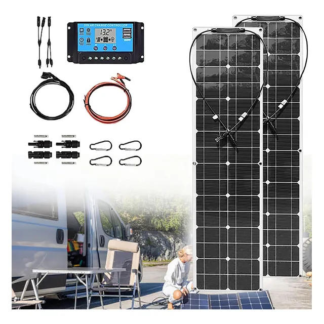 2 Nuevo Panel Solar Flexibl 400w Kit Para Acampar Cargador