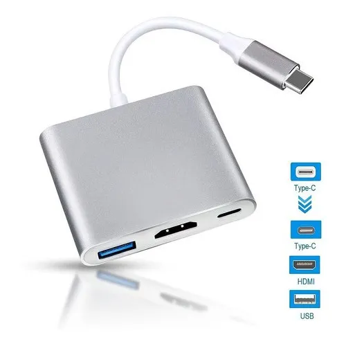 Adaptador Usb Tipo C Para Hdmi, Usb E Tipo C (otg Type C)