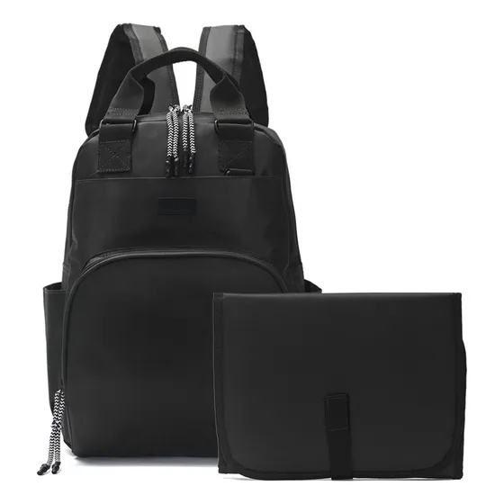 Mochila Maternal Con Cambiador Skora 38276 Negro Liso