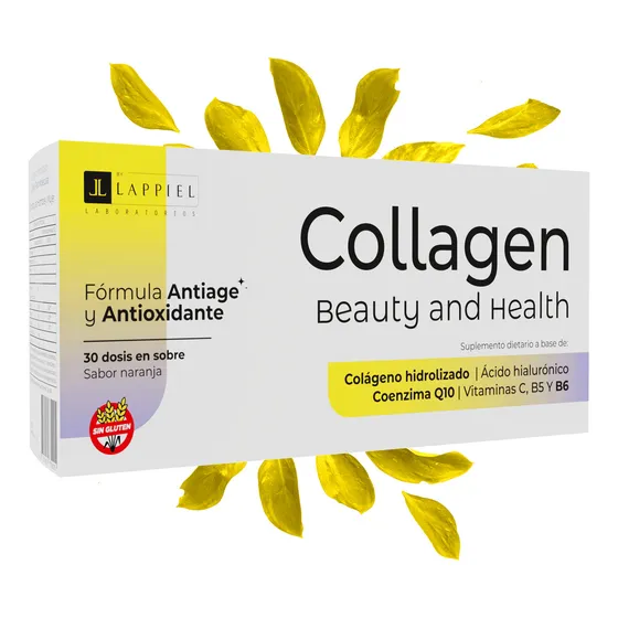 Colágeno Hidrolizado Beauty & Health ByLappiel 30 Dosis en Sobres Sabor Naranja Antiage y Antioxidante
