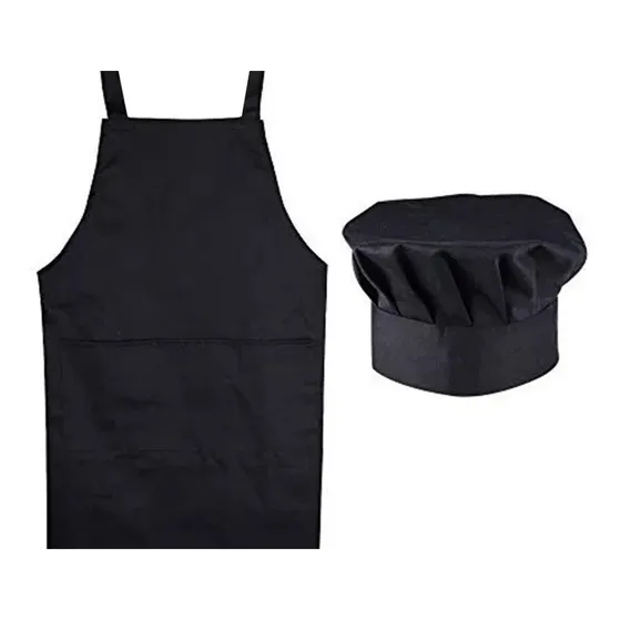 Combo Delantal + Gorro Tipo Hongo Chef Cocinero Todo Uso