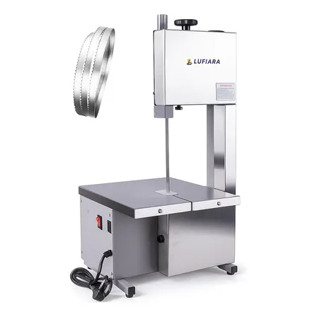 Máquina Serra Fita De Bancada 1,46m + Serra Extra - Para Cortar Carne Osso Peixe Congelados - Para Açougue Mercearia - Inox - Marca Lufiara 127/220v