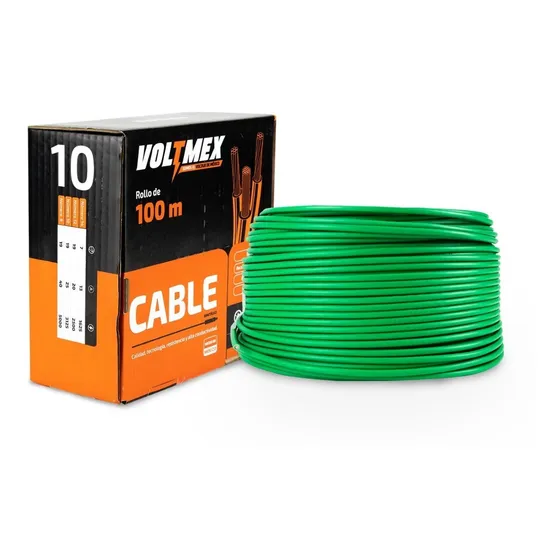 Cable Eléctrico Calibre 10 Con 100 Metros Color de la cubierta Verde