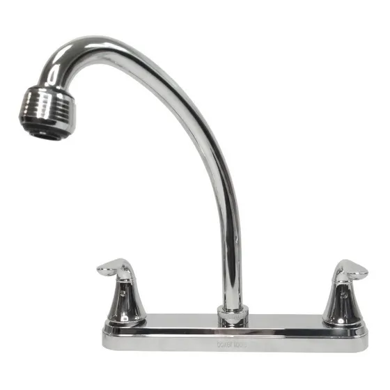 Llave P/fregadero Con Aireador 8  Cuello De Acero Inox. Gs