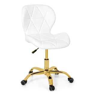 Cadeira Office Eiffel Slim Base GiratĂłria Branca - Dourada Cadeira Office Eiffel Slim Base GiratĂłria Branca - Dourada