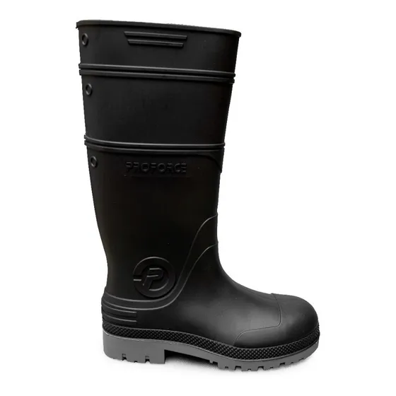 Botas De Lluvia Negras De Pvc Con Punta De Acero Proforce