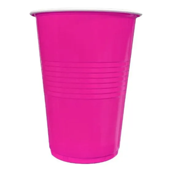 Vasos Grandes Bicolor 50 Unidades 500 Ml Color Fucsia