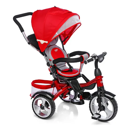 Triciclo Felcraft Spin Asiento Gira 360 Manija Canasto Color Rojo
