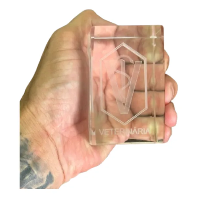 Cubo Vidro Maciço Profissão Veterinária Presente Decoração