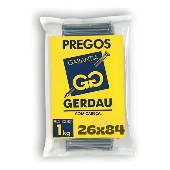 Prego Com Cabeça 26x84 Gerdau 1kg